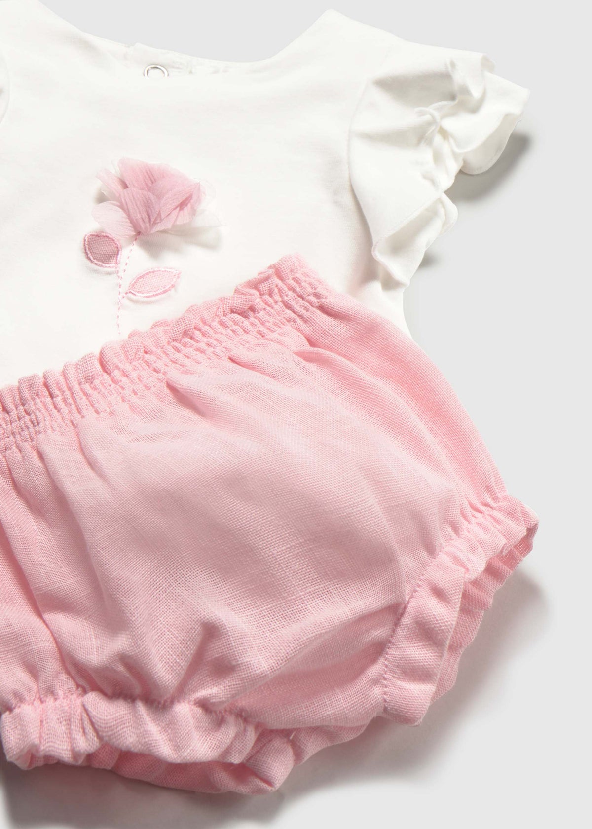 Completo pantalone e maglietta con fiore neonata - Baby