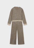 Completo pantalone e maglietta lustrini ragazza - Bronzo