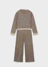 Completo pantalone e maglietta lustrini ragazza - Bronzo