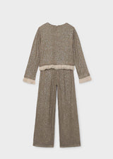 Completo pantalone e maglietta lustrini ragazza - Bronzo