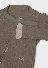 Completo pantalone e maglietta lustrini ragazza - Bronzo