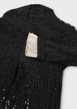 Completo pantalone e maglietta lustrini ragazza - Nero
