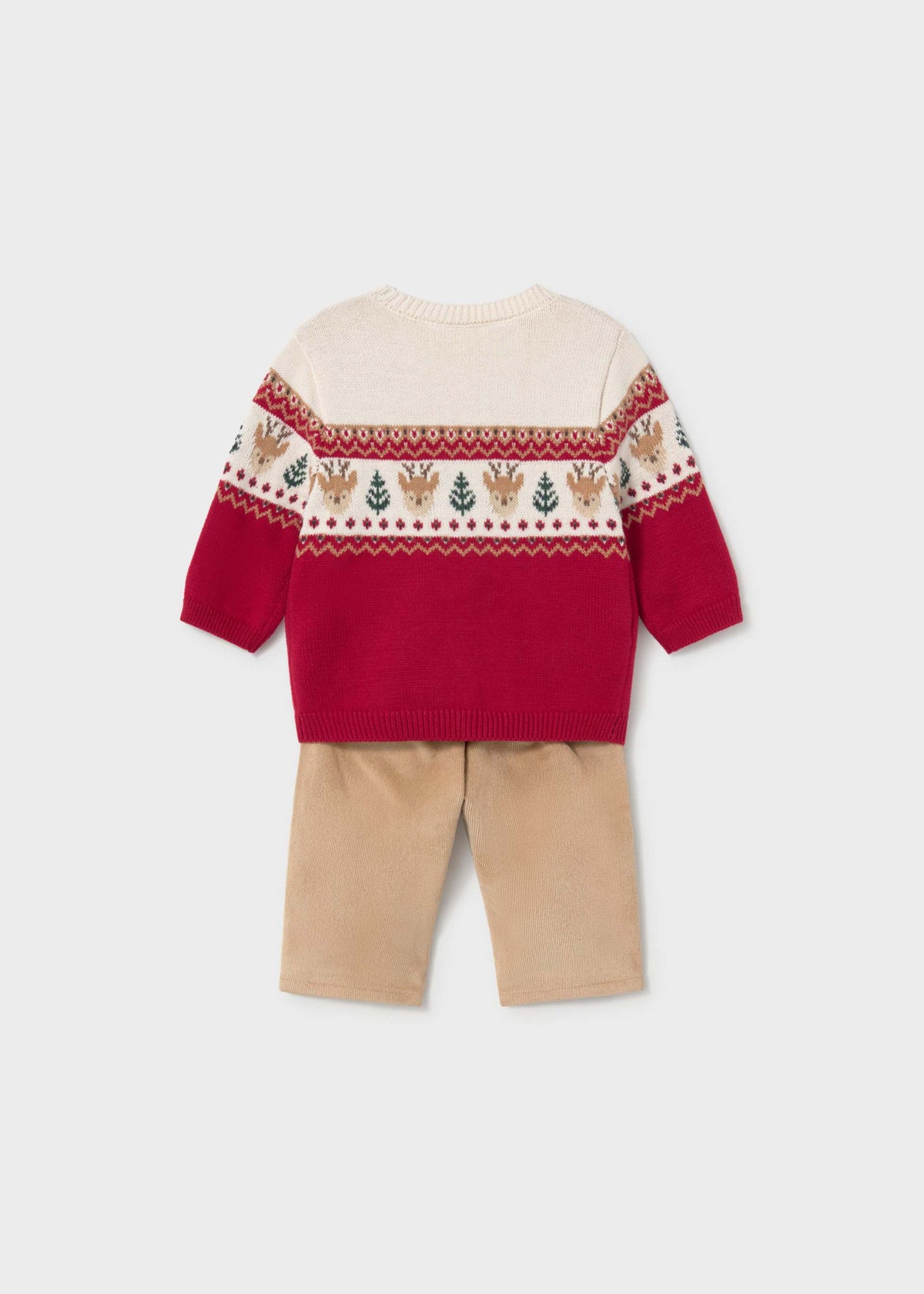 Completo pantalone e maglione animali neonato - Red