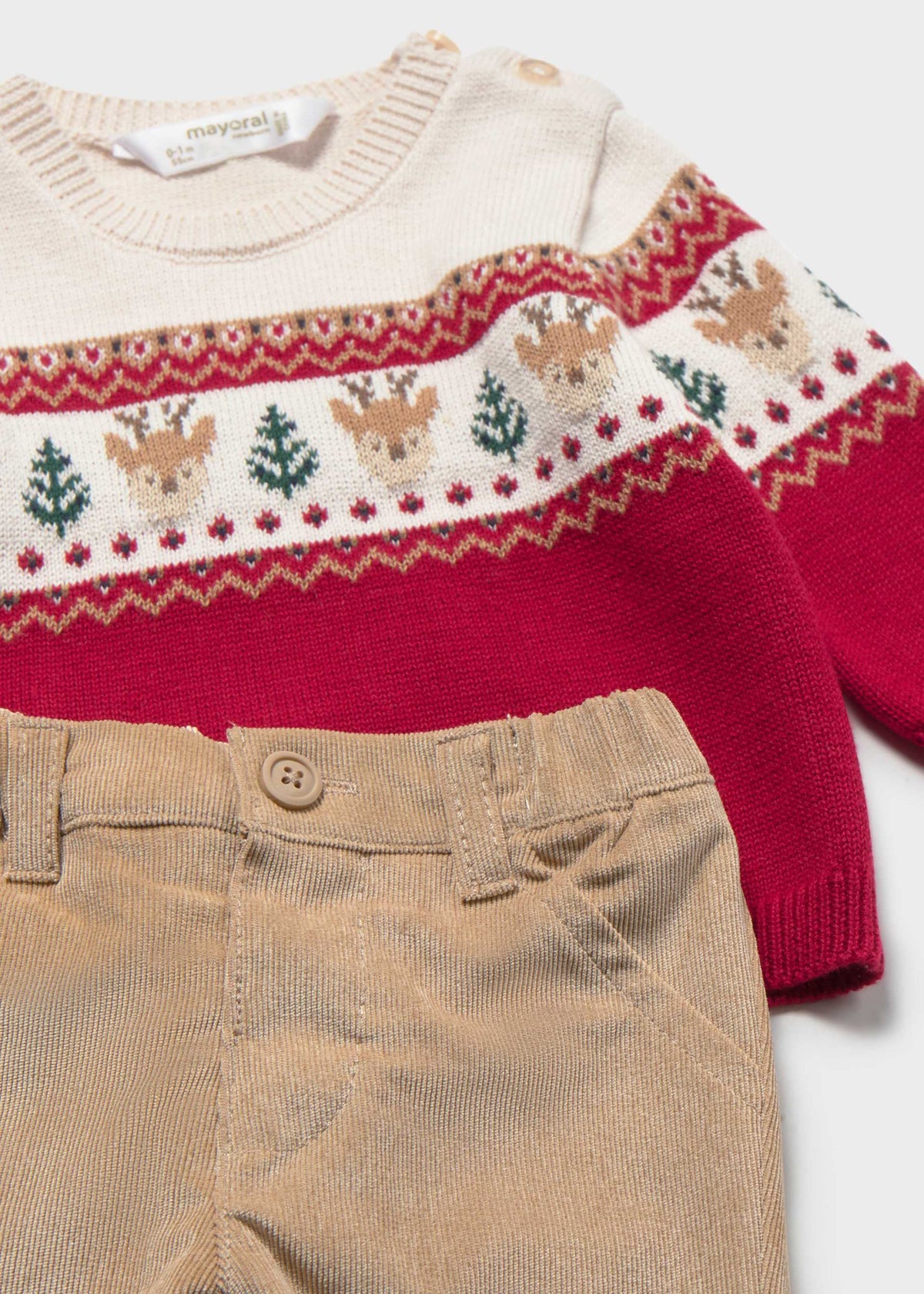 Completo pantalone e maglione animali neonato - Red