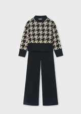 Completo pantalone e maglione ragazza - Nero