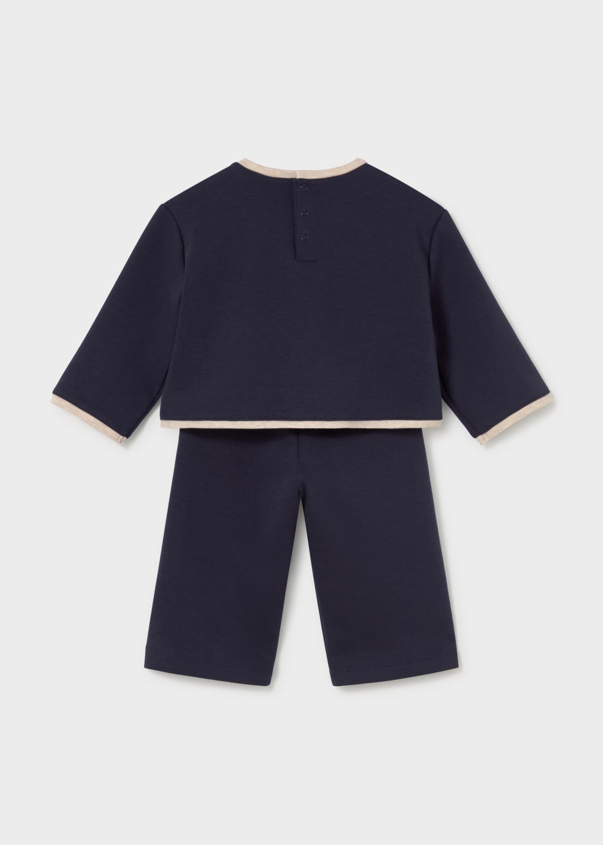 Completo pantalone e maglione ricamato bimba - Navy