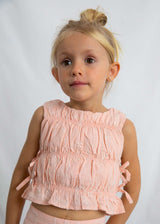 Completo pantalone e top arricciato bambina