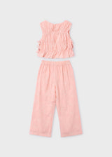 Completo pantalone e top arricciato bambina