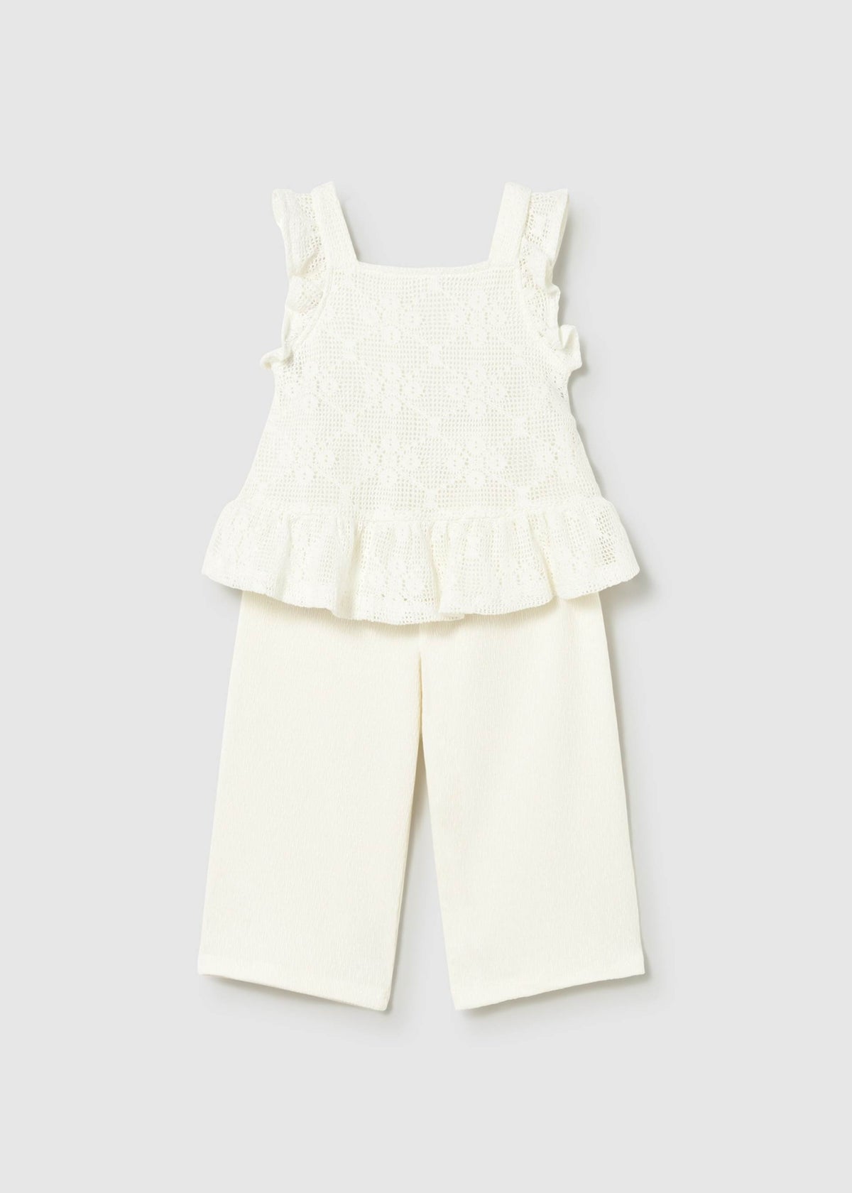Completo pantalone e top crochet neonata