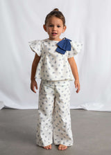 Completo pantalone e top stampato bambina
