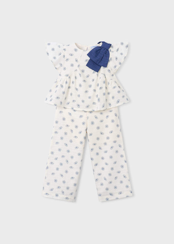 Completo pantalone e top stampato bambina