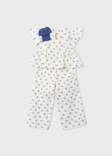 Completo pantalone e top stampato bambina