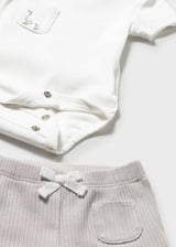 Completo punto 4 pezzi neonato - Argento