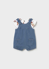 Completo salopette e maglietta neonata - Jeans