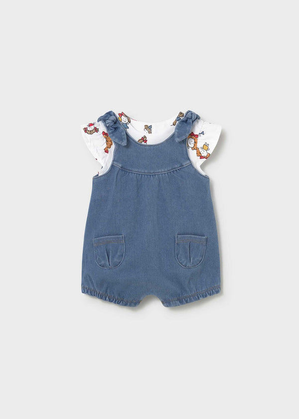 Completo salopette e maglietta neonata - Jeans