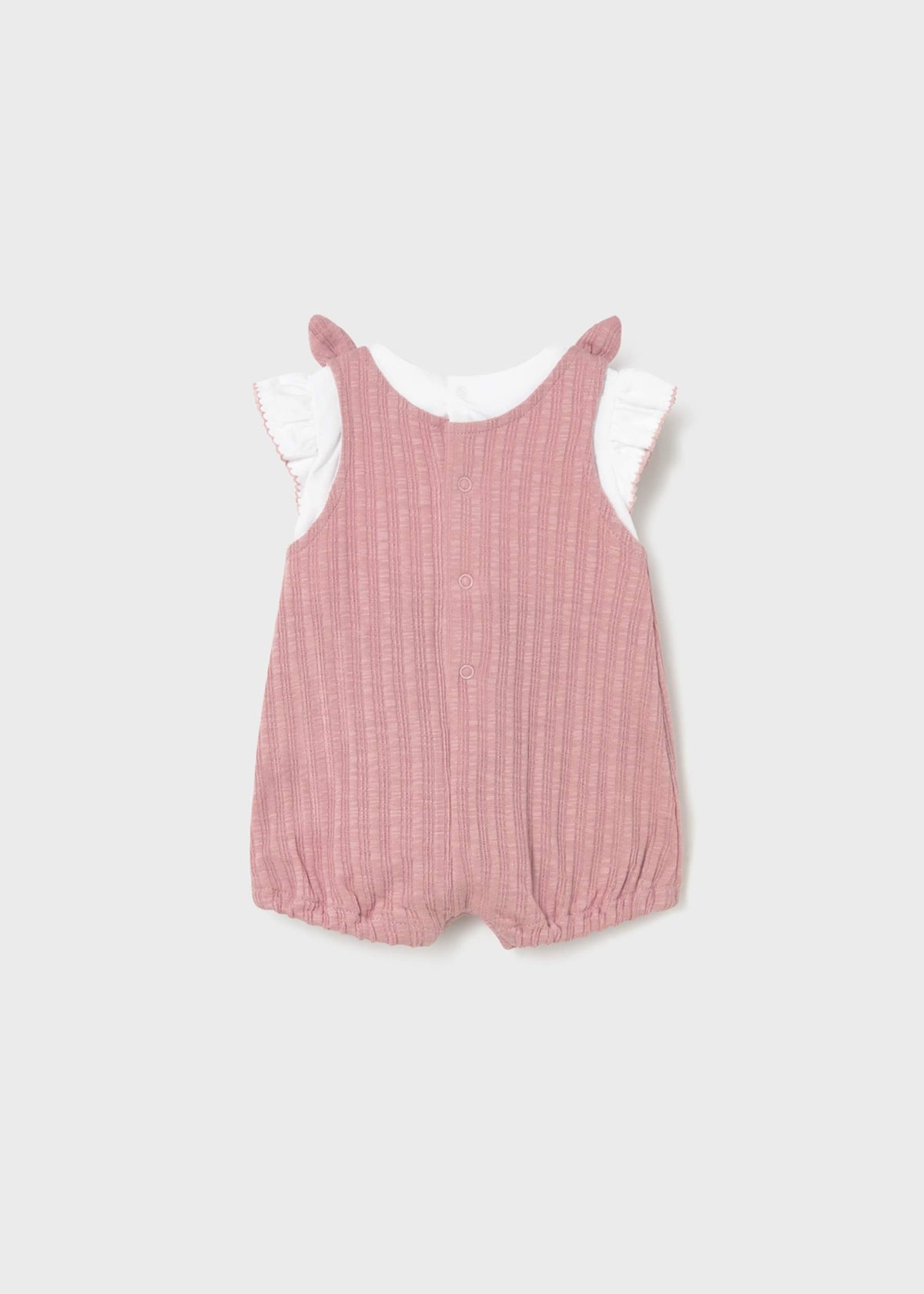 Completo salopette e maglietta neonata - Rose