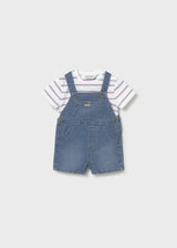 Completo salopette e maglietta neonato - Jeans