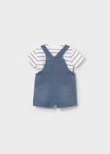 Completo salopette e maglietta neonato - Jeans