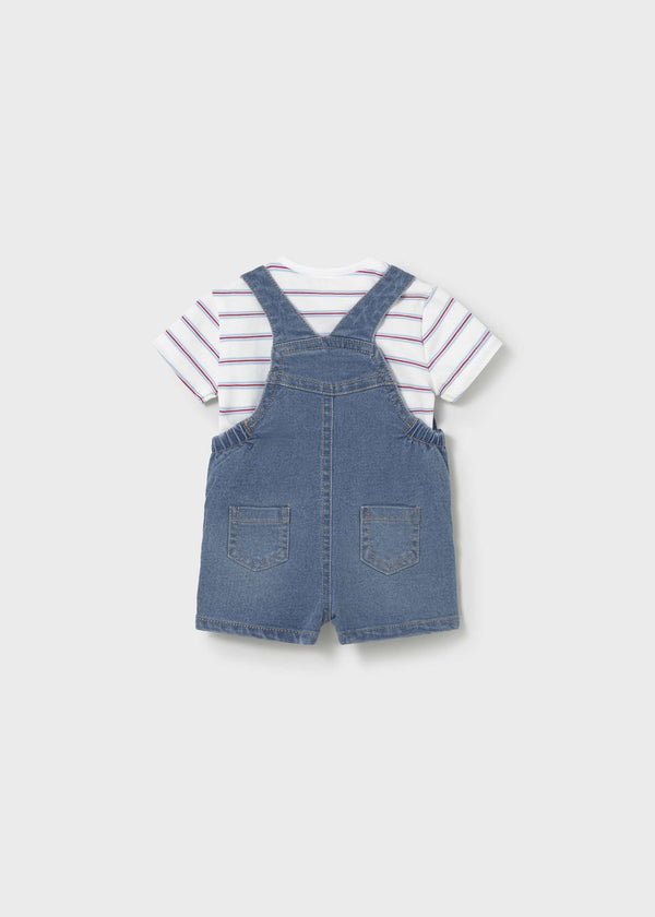 Completo salopette e maglietta neonato - Jeans