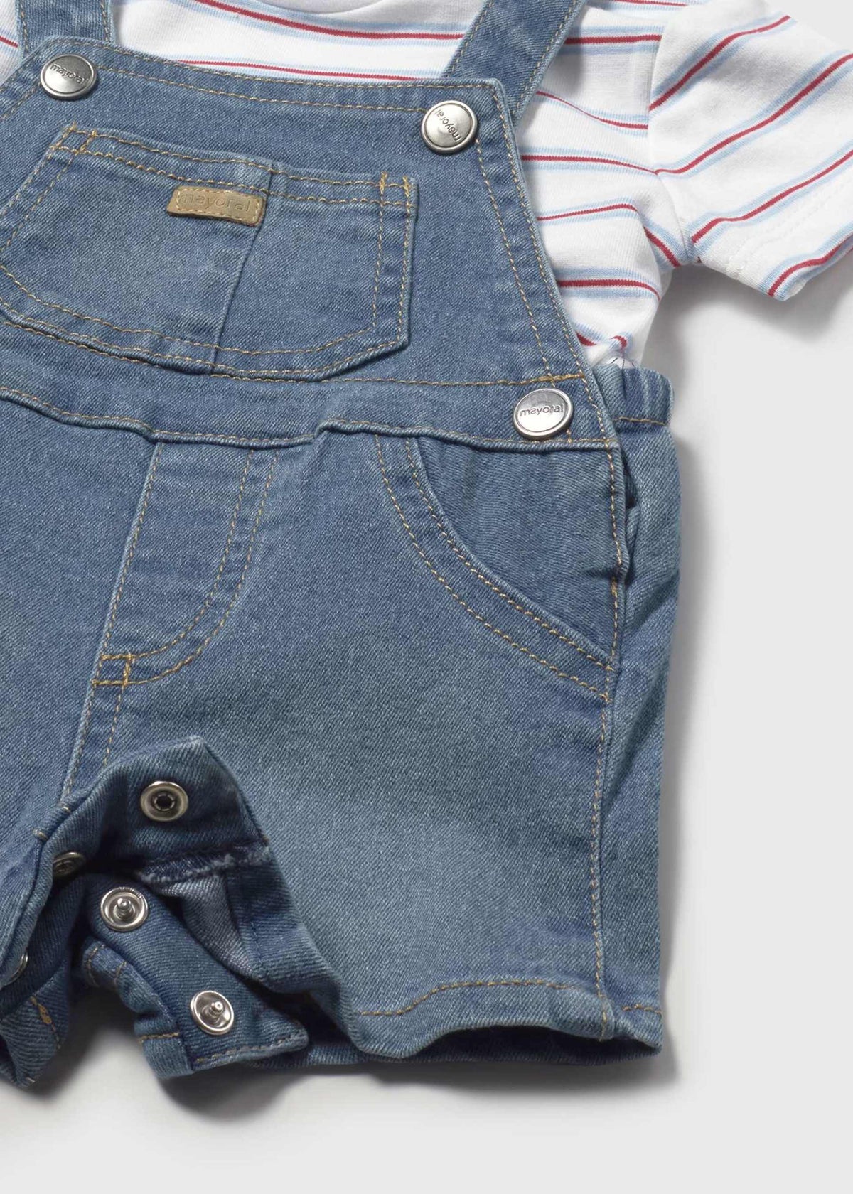 Completo salopette e maglietta neonato - Jeans