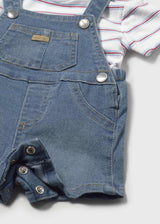Completo salopette e maglietta neonato - Jeans