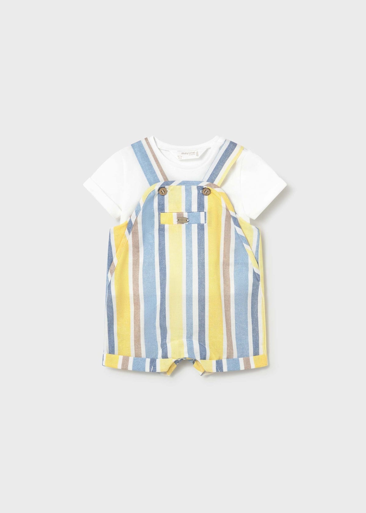Completo salopette righe e maglietta neonato - Coperta