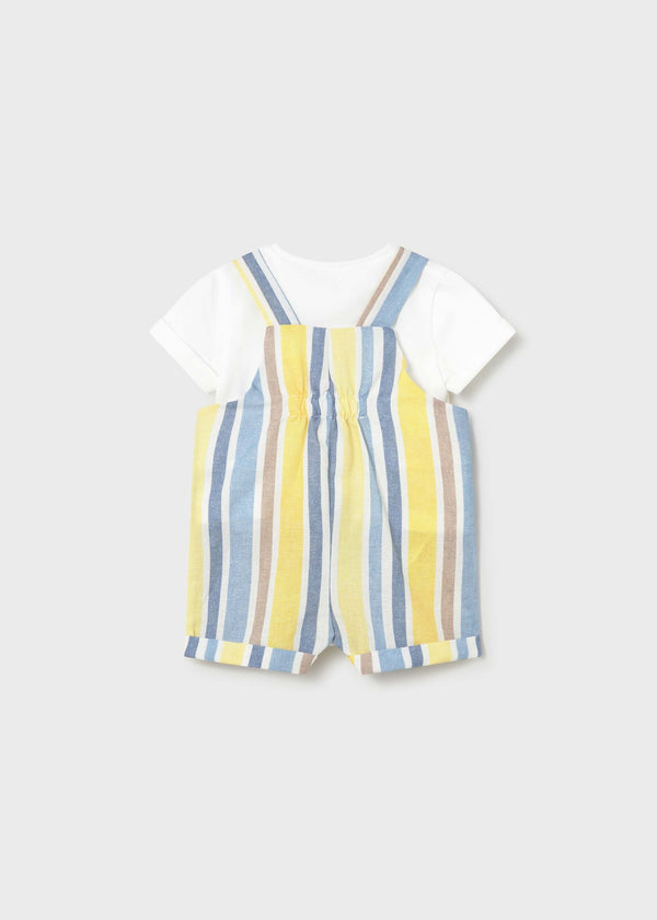 Completo salopette righe e maglietta neonato - Coperta