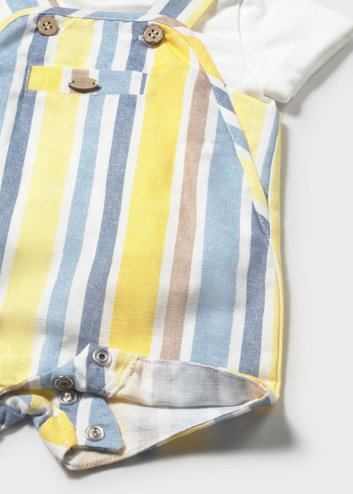 Completo salopette righe e maglietta neonato - Coperta