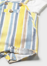 Completo salopette righe e maglietta neonato - Coperta
