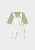 Completo salopette stampato e maglione neonata - Laurel