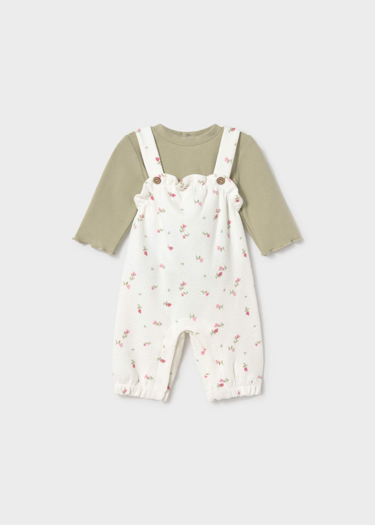 Completo salopette stampato e maglione neonata - Laurel