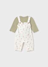 Completo salopette stampato e maglione neonata - Laurel