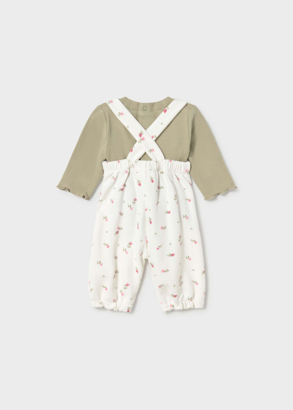 Completo salopette stampato e maglione neonata - Laurel