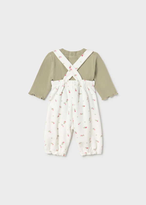 Completo salopette stampato e maglione neonata - Laurel