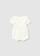 Completo salopette tricot e blusa neonata - Ceramica