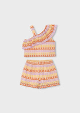 Completo shorts e top asimmetrico bambina