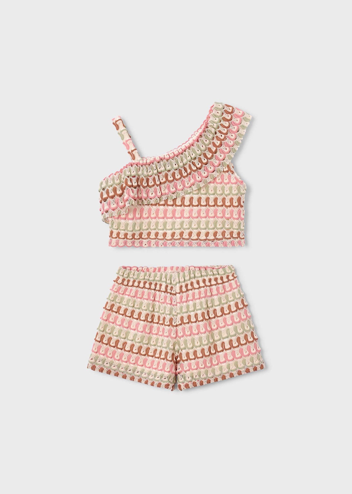 Completo shorts e top asimmetrico bambina