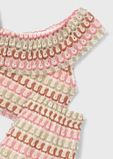 Completo shorts e top asimmetrico bambina