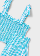 Completo shorts e top nido d'ape bambina