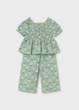 Completo stampato pantalone e blusa neonata