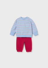 Completo tuta manica lunga 4 pezzi neonato - Rosso