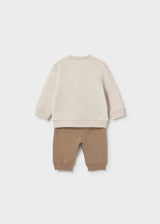Completo tuta manica lunga 4 pezzi neonato - Senape