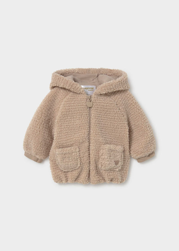 Felpa teddy con orecchie neonata - Mandorla
