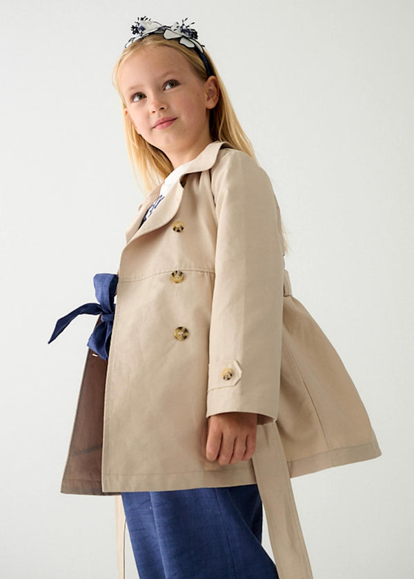 Giacca modello trench con cinta bambina