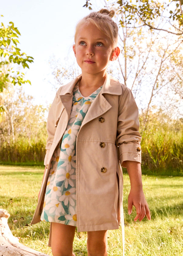 Giacca modello trench con cinta bambina