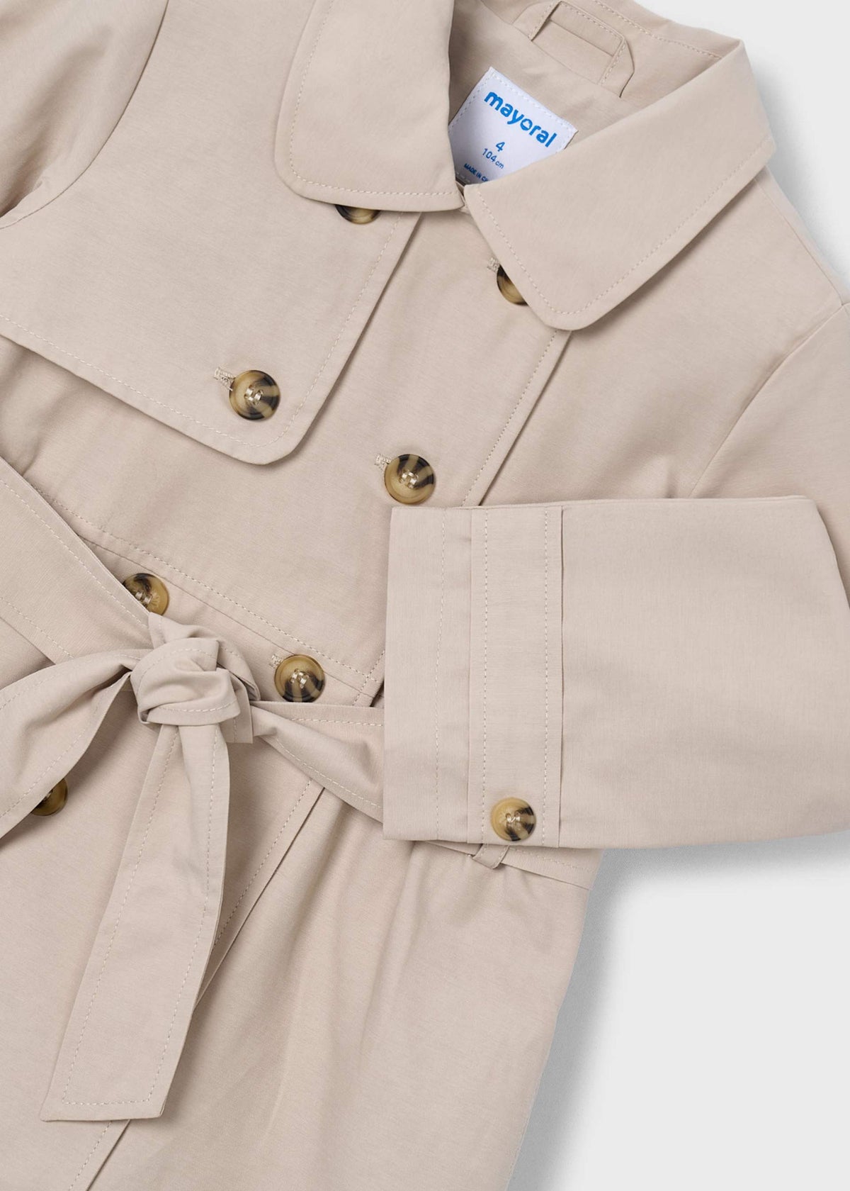 Giacca modello trench con cinta bambina