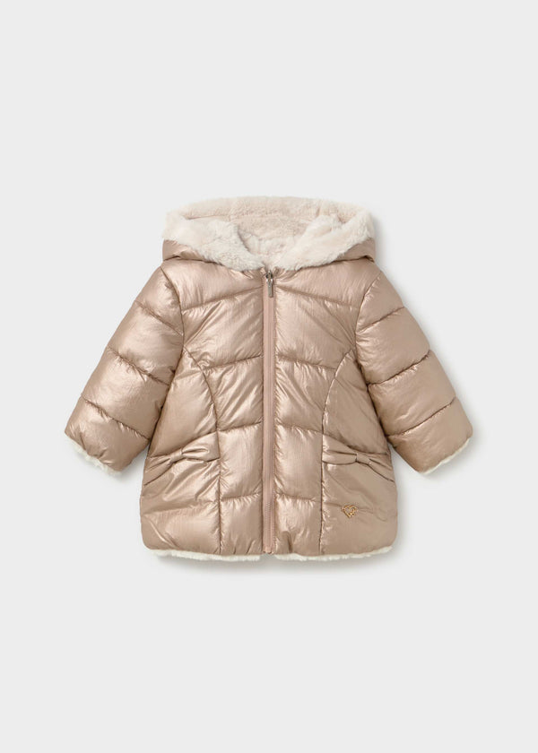 Giaccone reversibile teddy neonata - Bronzo