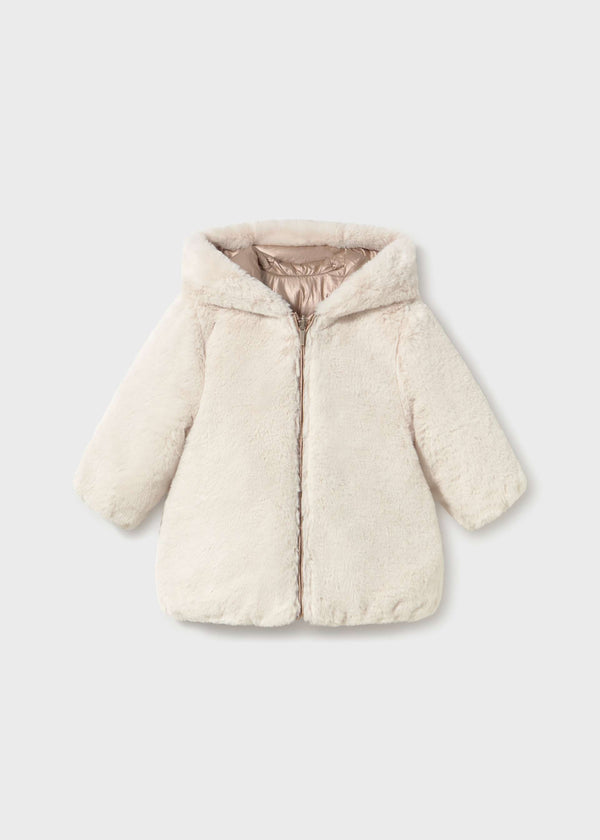 Giaccone reversibile teddy neonata - Bronzo
