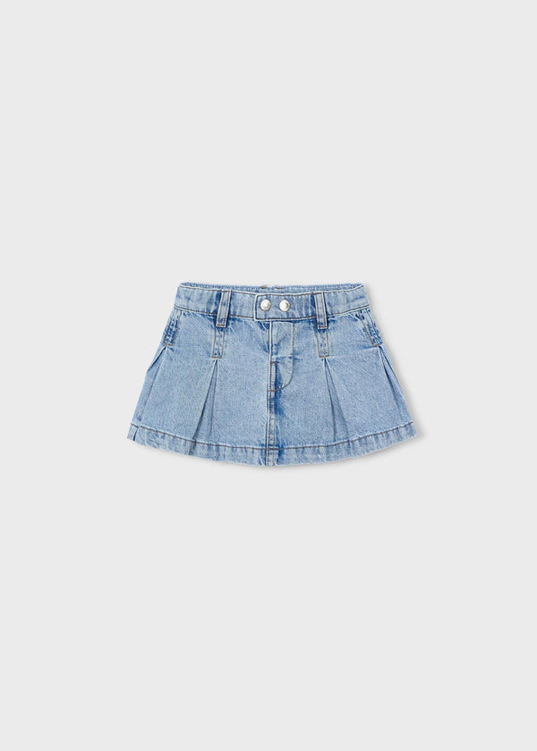 Gonna jeans con pieghe bambina