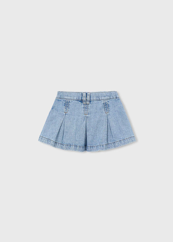 Gonna jeans con pieghe bambina